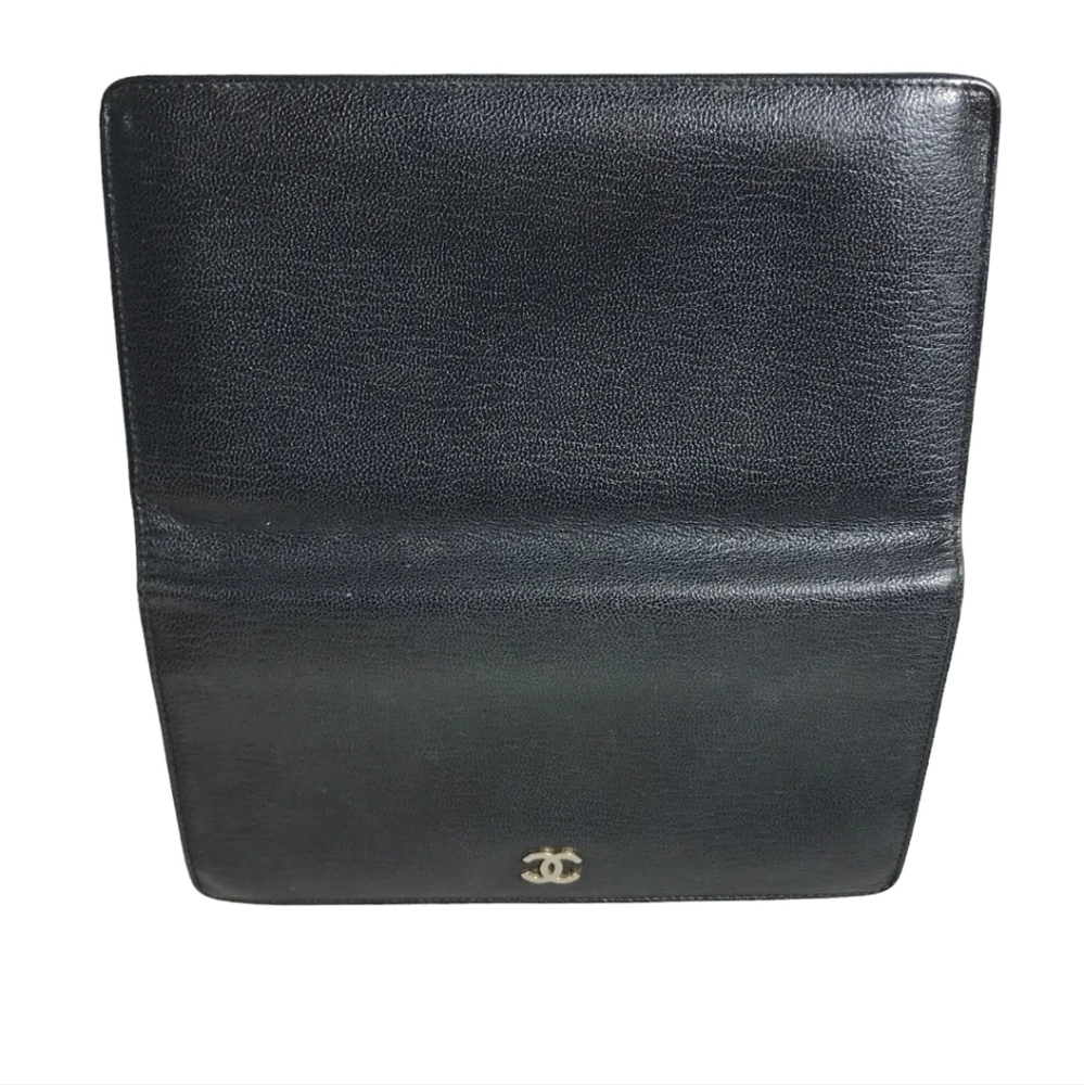 CHANEL WALLET LONG WALLET LEATHER CC LOGO BLACK - Picture 6 of 12